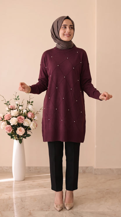 Beranisa Merserize Taşlı Tunik 3246