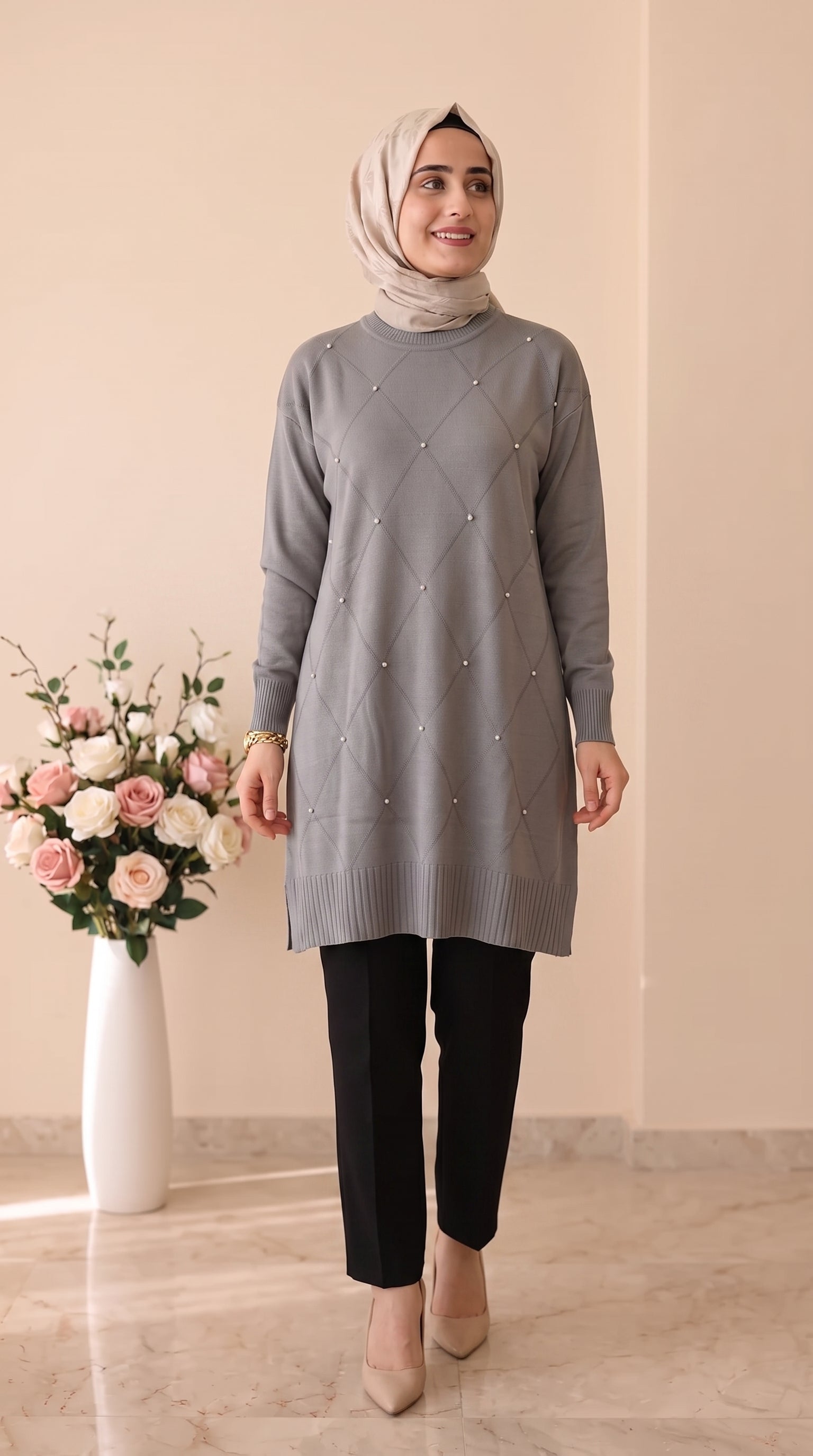 Beranisa Merserize Taşlı Tunik 3246