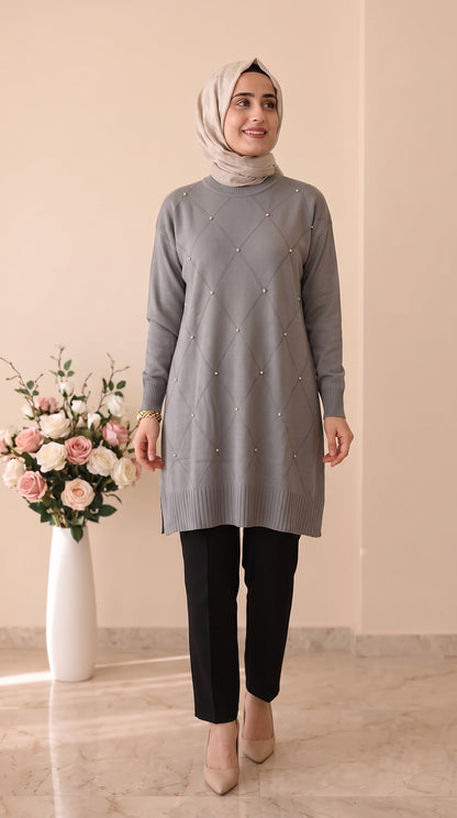 Beranisa Merserize Taşlı Tunik 3246