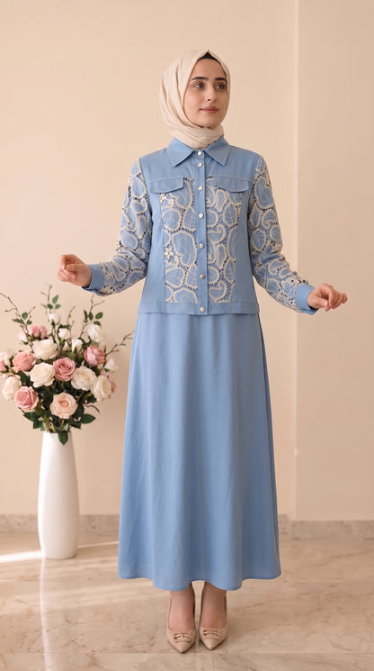 Dua Miss Jile Dantel Detay Elbise 3039