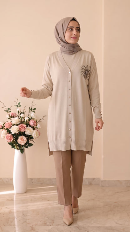 Beranisa TaŞ İşlemeli Soğuk ip Hırka 3362