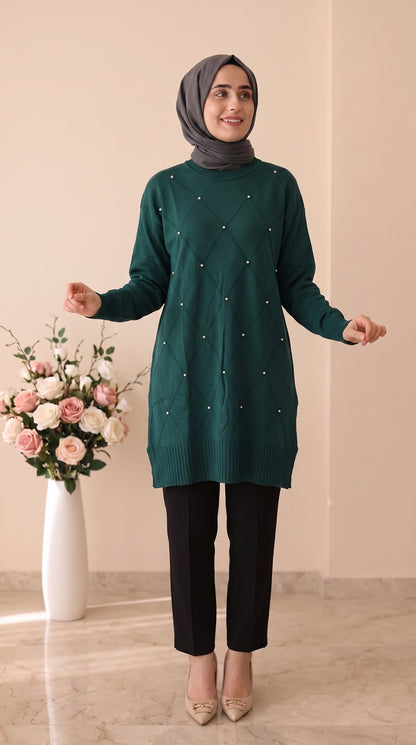Beranisa Merserize Taşlı Tunik 3246
