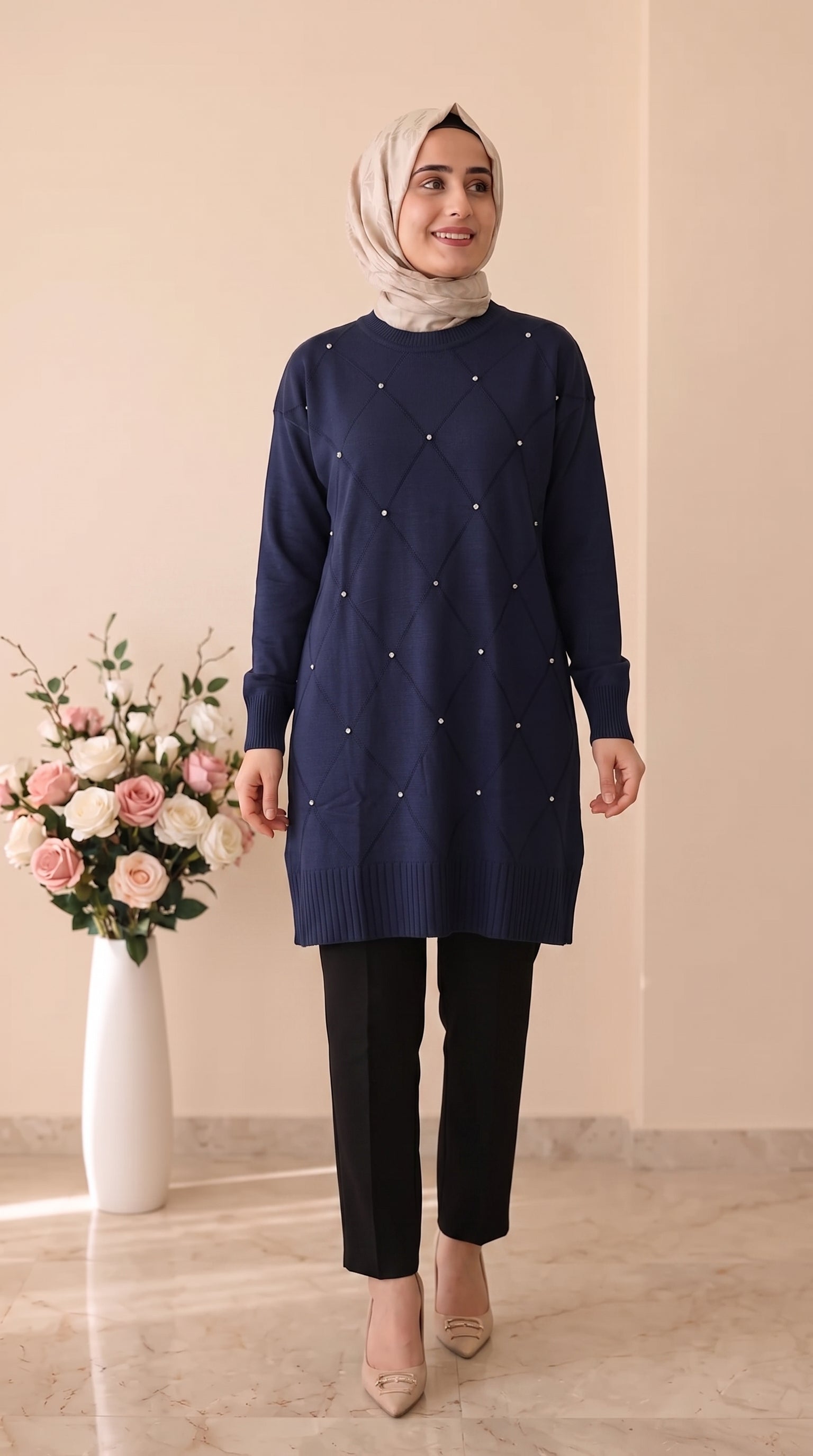 Beranisa Merserize Taşlı Tunik 3246