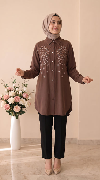 Güner Moda Taş İşlemeli Tunik