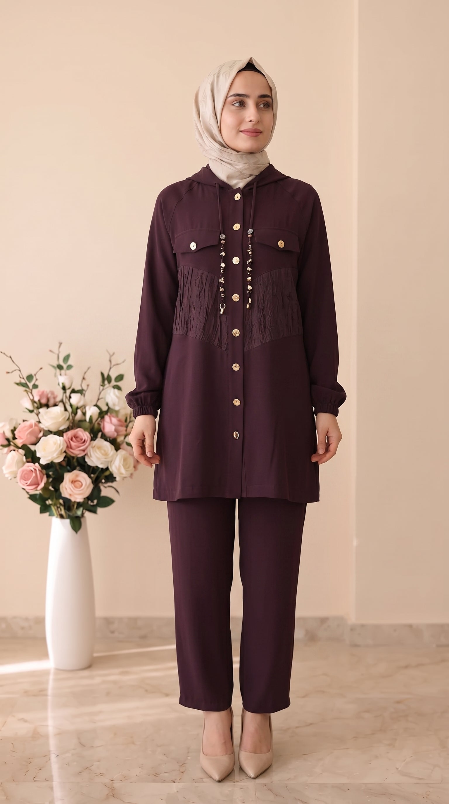 Stella Gold Dümeli Pantolonlu Takım 1562