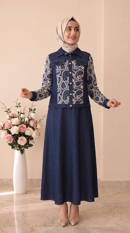 Dua Miss Jile Dantel Detay Elbise 3039