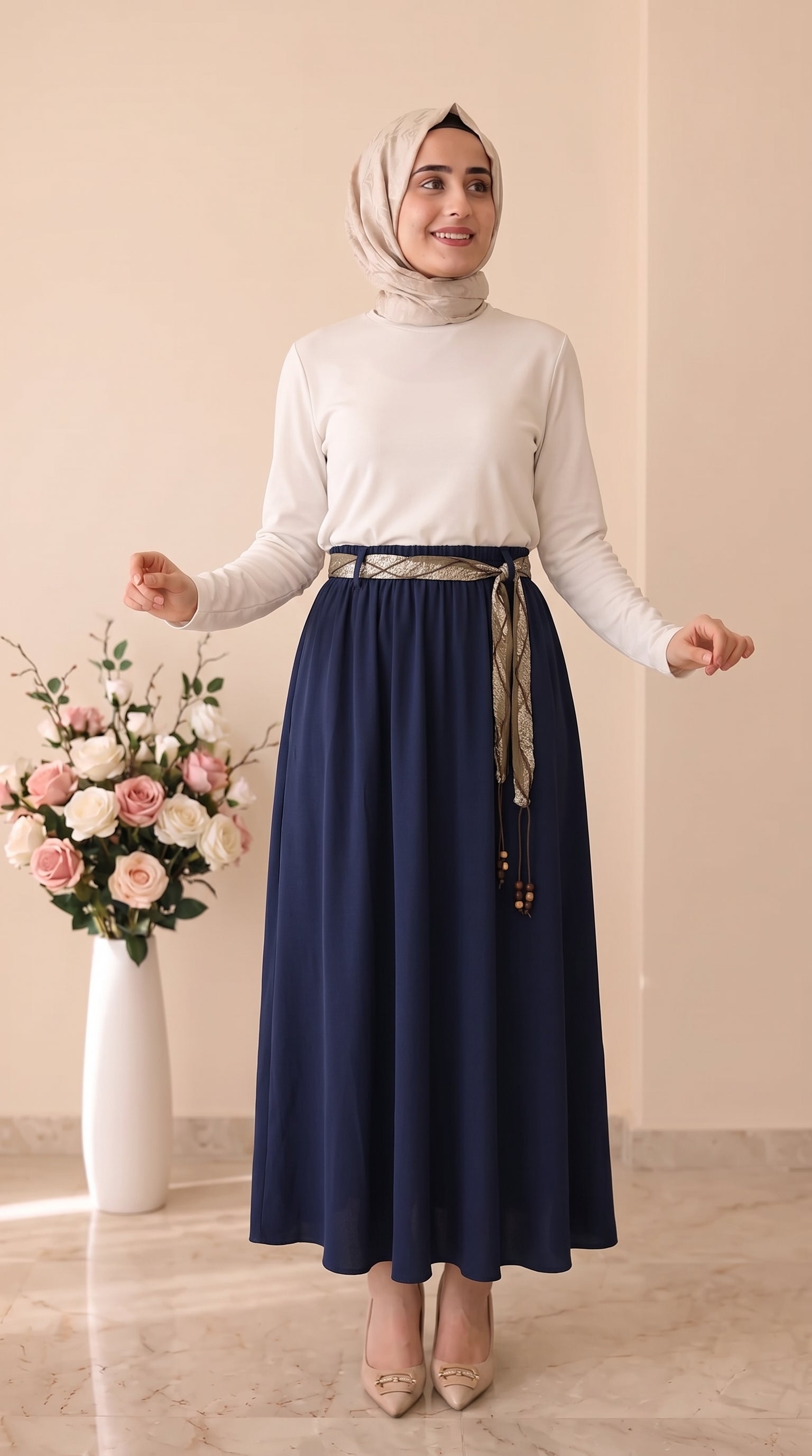 Kado Kemer Detaylı Tensel Etek 263794