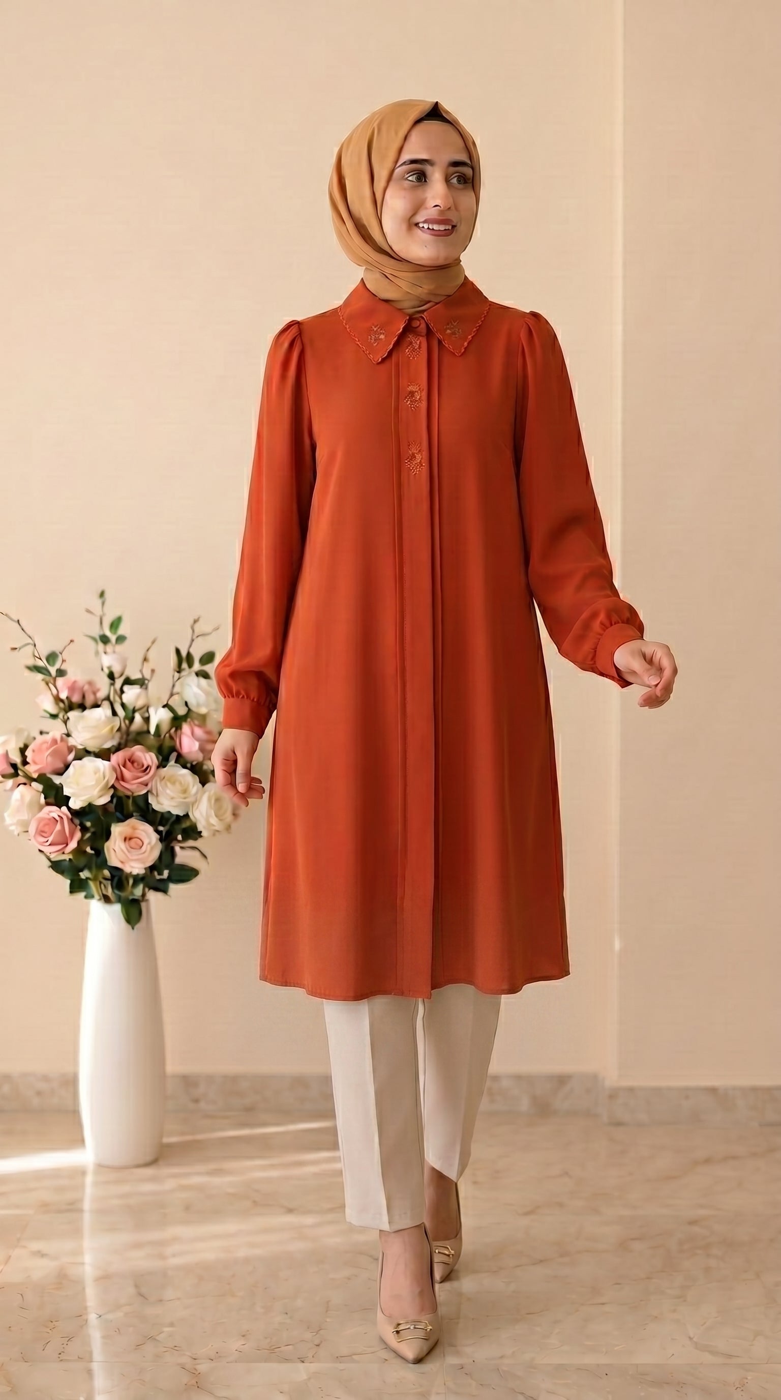 Doque Çiçek İşlemeli Tunik 61092