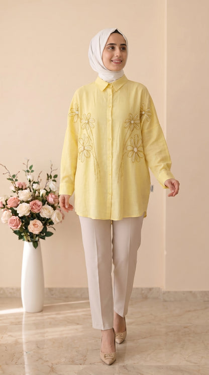 Beranisa Çiçek İşlemeli Oversize Tunik 4041