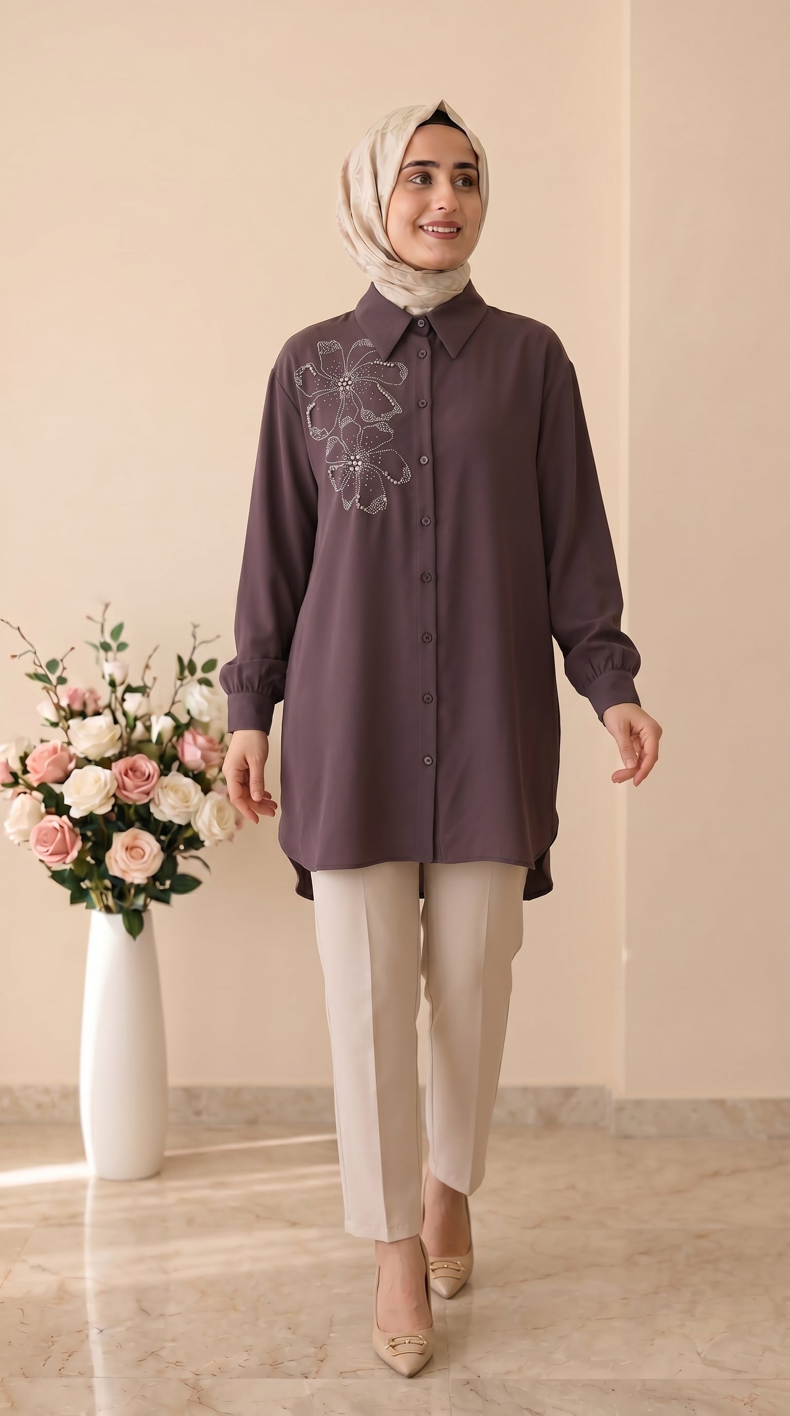 Tripen Taş İşlemeli Tunik3585