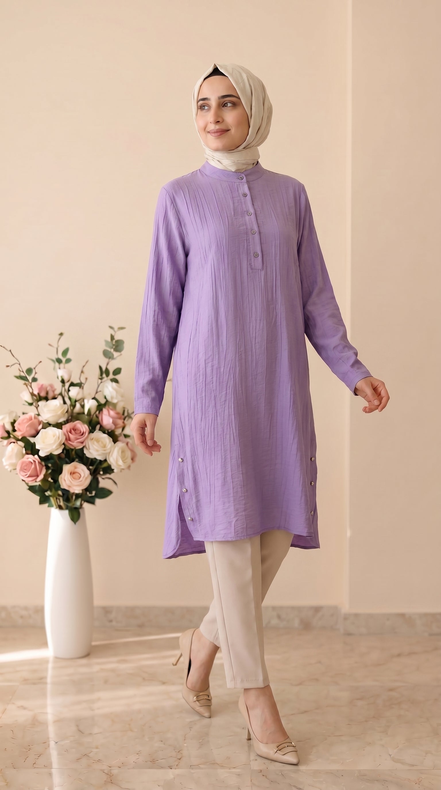 Kado Yandan Yırtmaçlı Tunik 262720
