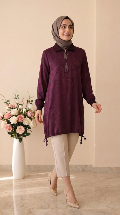 Kado Taşlı Jakarlı Tunik 262052