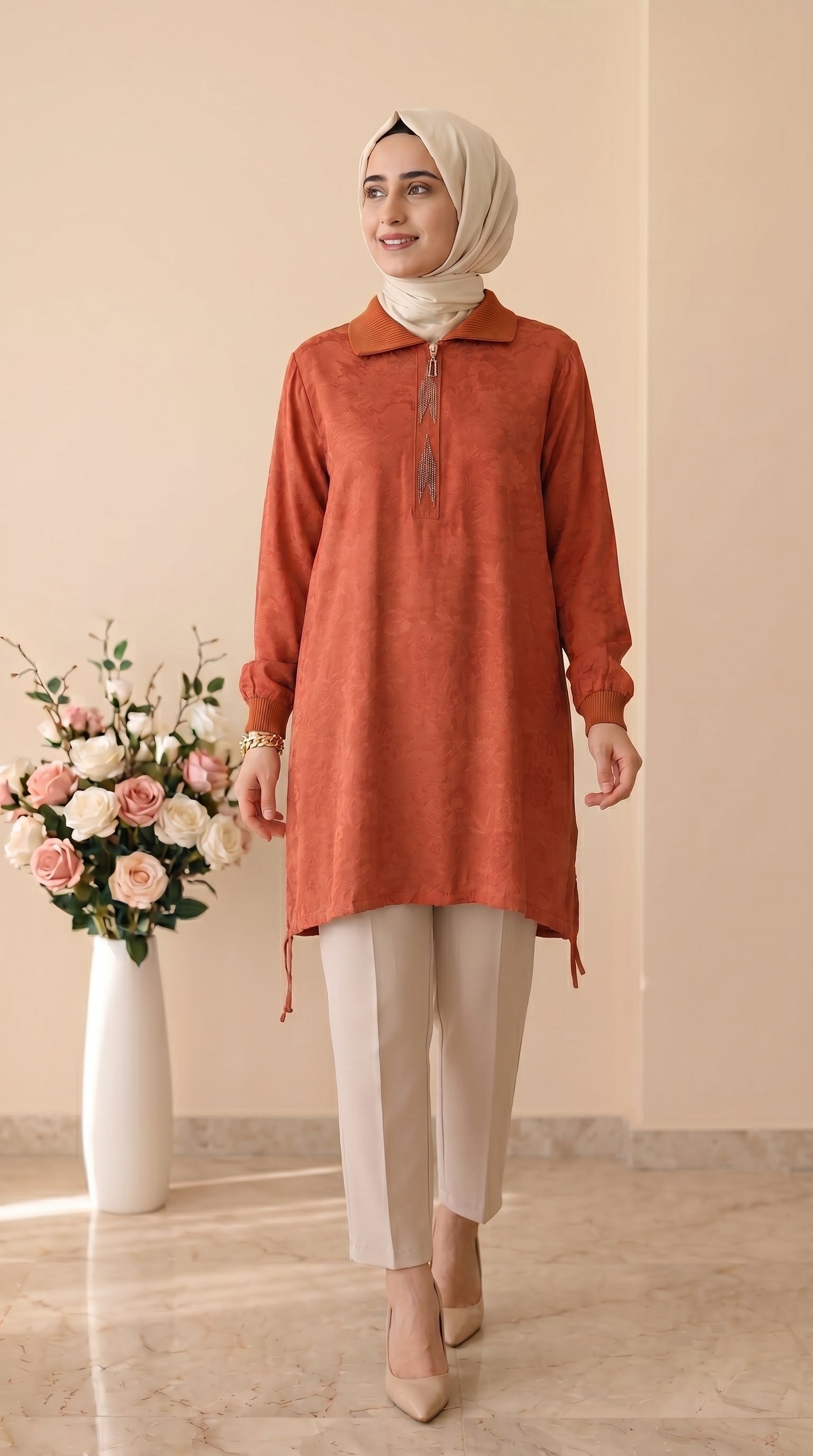 Kado Taşlı Jakarlı Tunik 262052