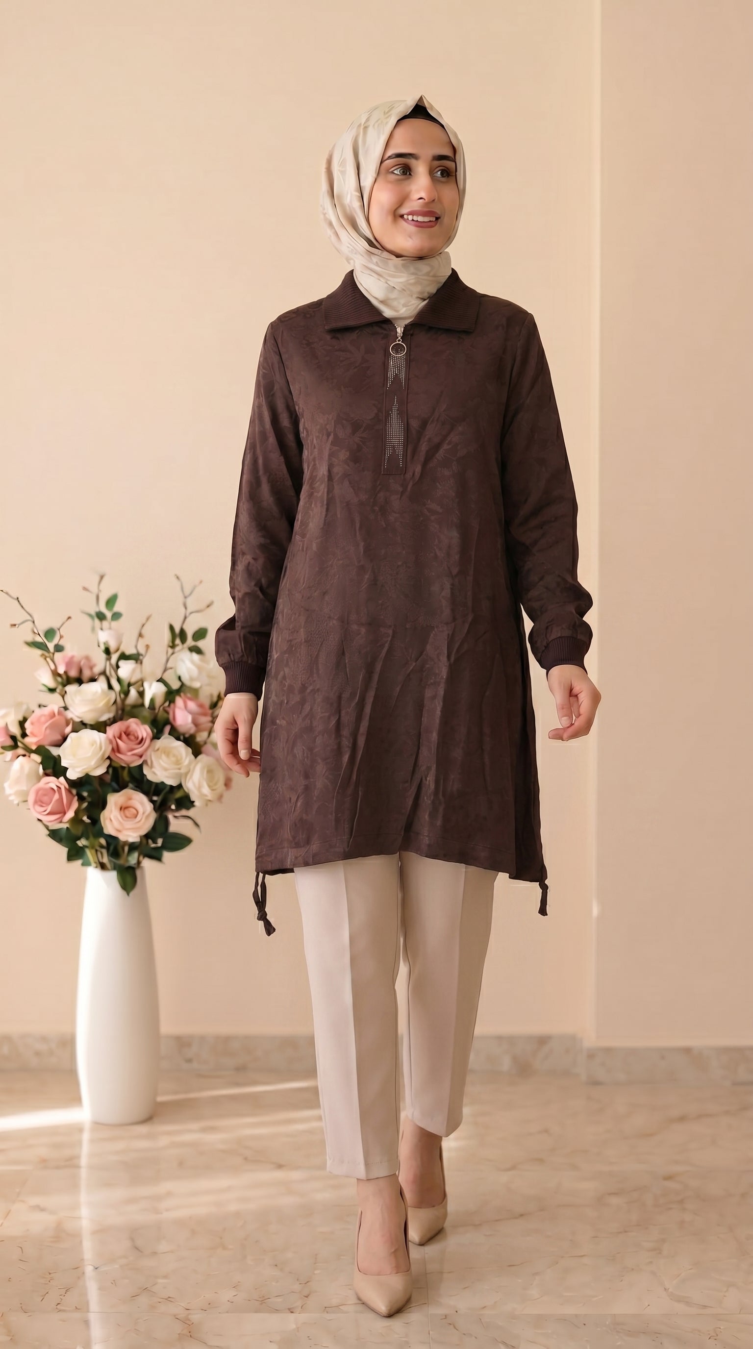 Kado Taşlı Jakarlı Tunik 262052