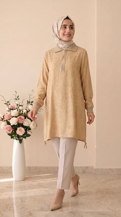 Kado Taşlı Jakarlı Tunik 262052