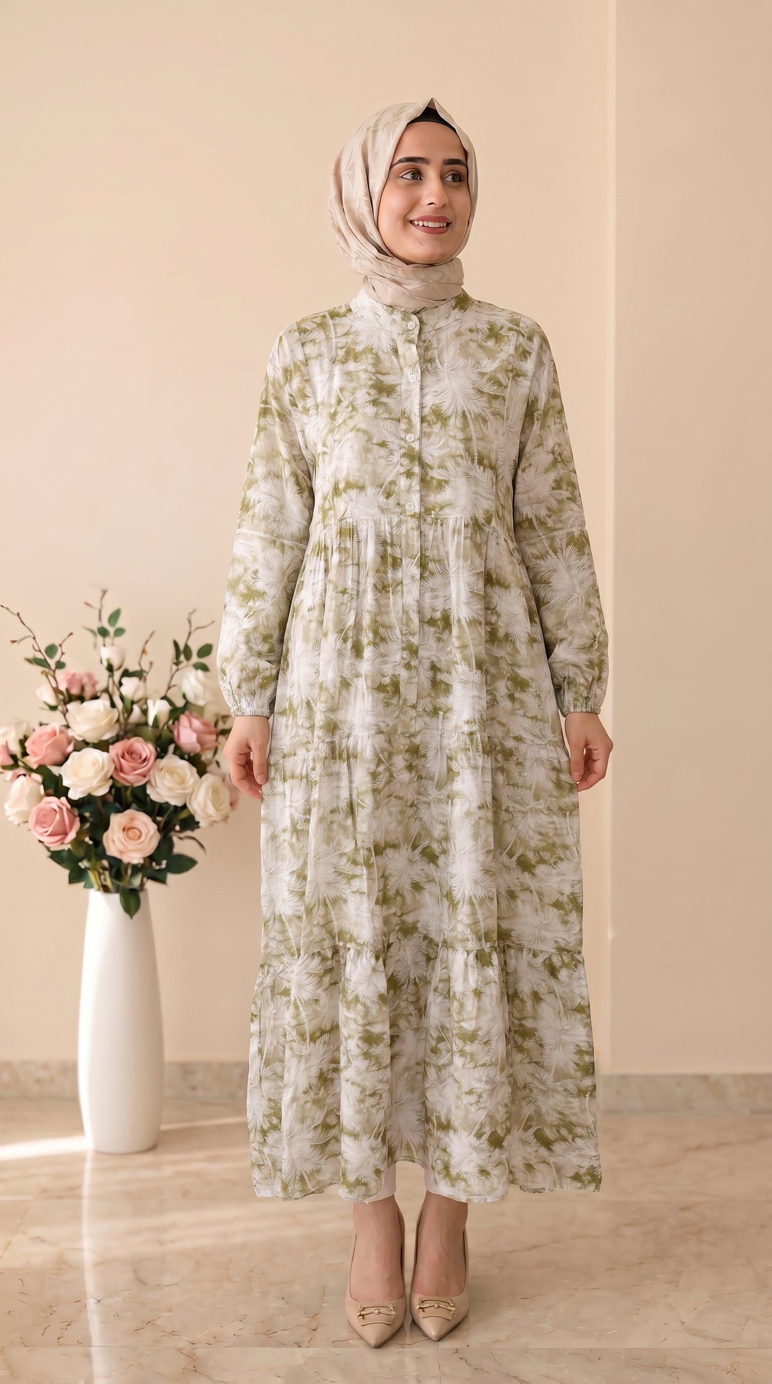 Beranisa Çiçek Desenli Elbise 4054