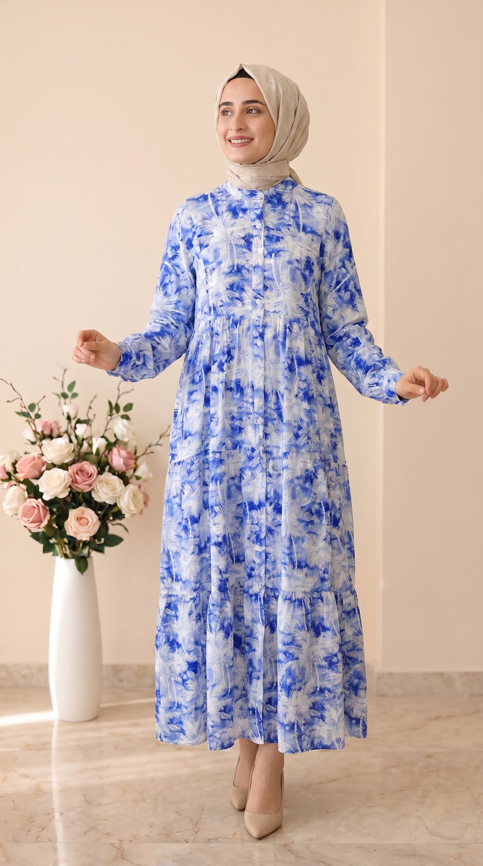 Beranisa Çiçek Desenli Elbise 4054