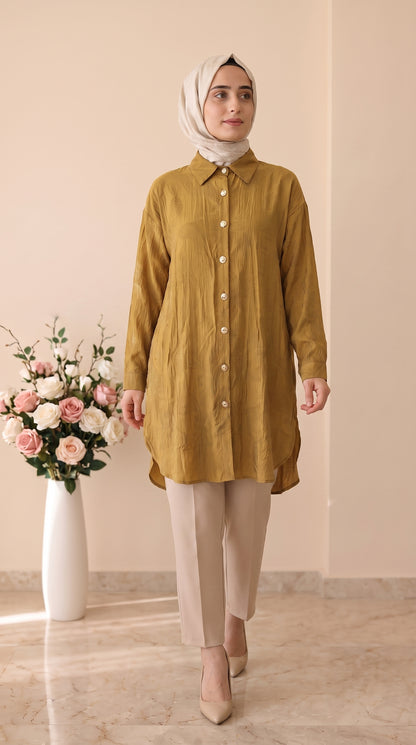 Güner Moda Gold Düğmeli Tunik 4057