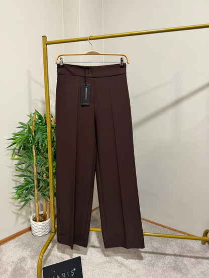 Yarış Bol Paça Beli Kemerli Pantolon 3348