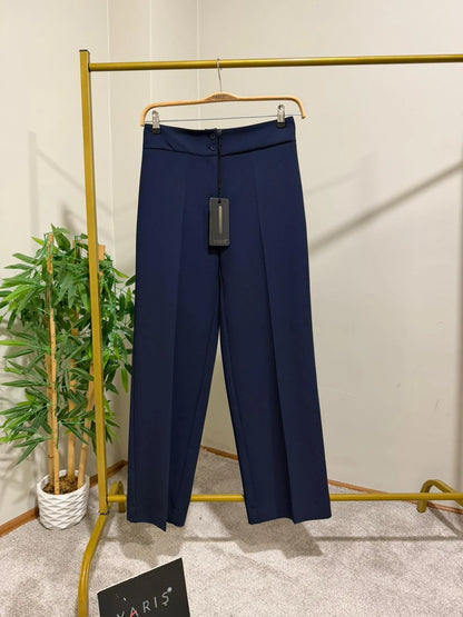 Yarış Bol Paça Beli Kemerli Pantolon 3348